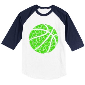 Basketball Ball Irish Shamrock Lucky Clover St Patrick's Day Gift Baseball Sleeve Shirt