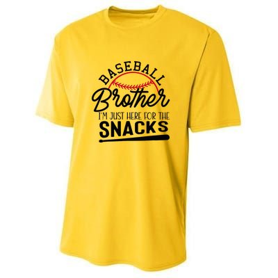 Baseball Brother IM Just Here For The Snacks Funny Baseball Youth Performance Sprint T-Shirt