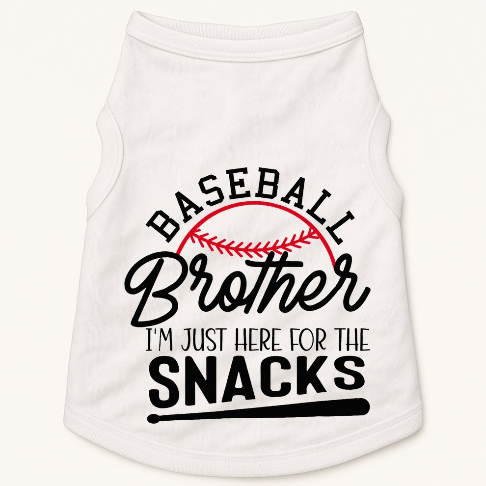 Baseball Brother IM Just Here For The Snacks Funny Baseball Doggie Tank