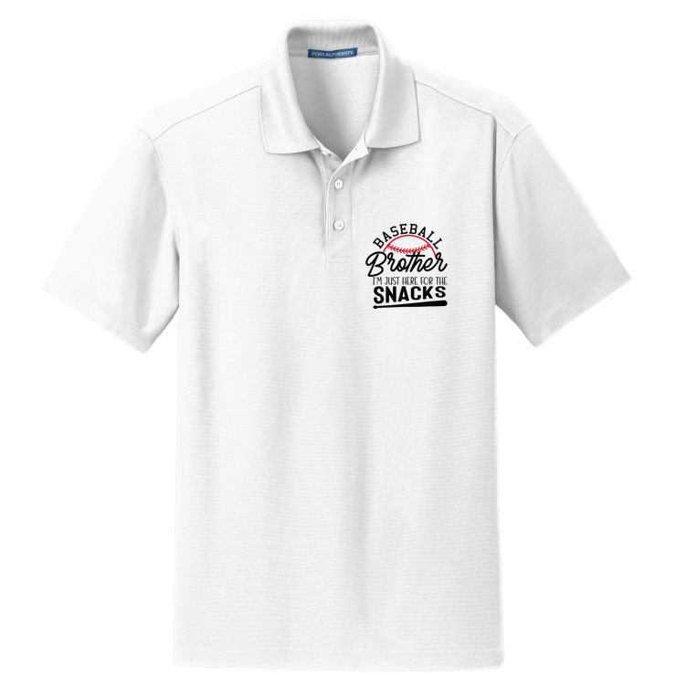 Baseball Brother IM Just Here For The Snacks Funny Baseball Dry Zone Grid Polo