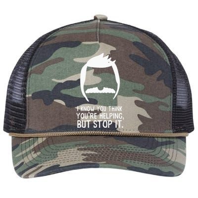 Bob’S B.U.R.G.E.R.S I Know You Think You’Re Helping But Stop It Retro Rope Trucker Hat Cap