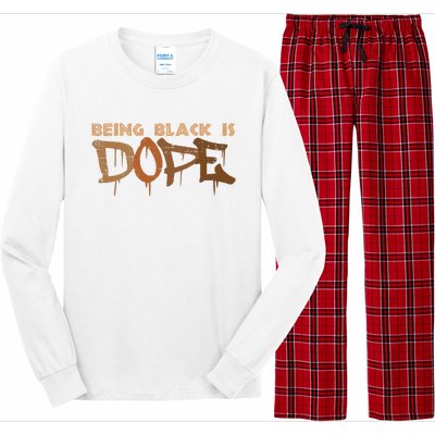 Being Black Is Dope History Month African American Long Sleeve Pajama Set