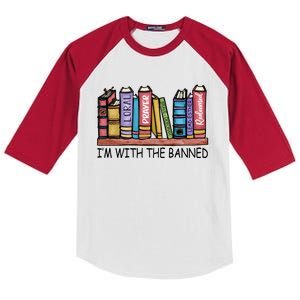 Banned Books I'm With The Banned Banned Books Reading Books Kids Colorblock Raglan Jersey