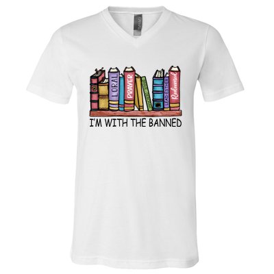 Banned Books I'm With The Banned Banned Books Reading Books V-Neck T-Shirt