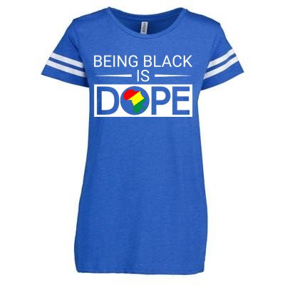 Being Black Is Dope Black History Month Melanin Juneteenth Cute Gift Enza Ladies Jersey Football T-Shirt