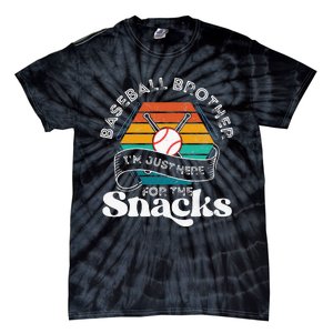 Baseball Brother Im Just Here For The Snacks Retro Baseball Tie-Dye T-Shirt