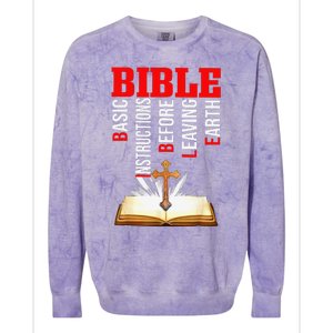 BIBLE Basic Instructions Before Leaving Earth Christian Gift Colorblast Crewneck Sweatshirt