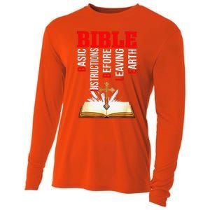 BIBLE Basic Instructions Before Leaving Earth Christian Gift Cooling Performance Long Sleeve Crew