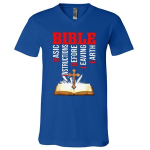 BIBLE Basic Instructions Before Leaving Earth Christian Gift V-Neck T-Shirt