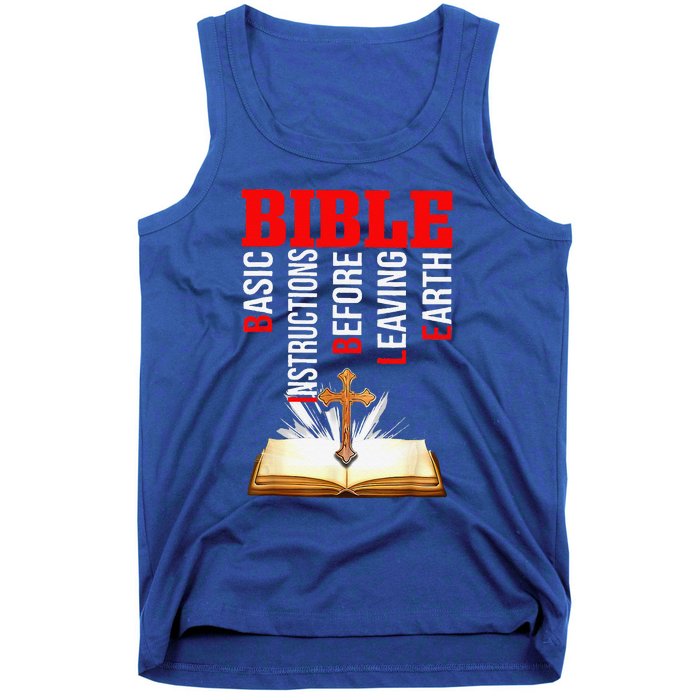 BIBLE Basic Instructions Before Leaving Earth Christian Gift Tank Top