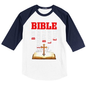 BIBLE Basic Instructions Before Leaving Earth Christian Gift Baseball Sleeve Shirt