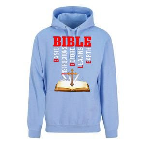 BIBLE Basic Instructions Before Leaving Earth Christian Gift Unisex Surf Hoodie