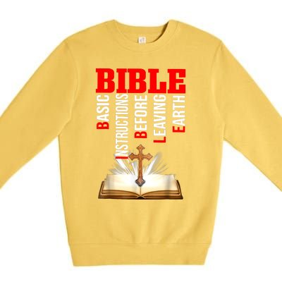 BIBLE Basic Instructions Before Leaving Earth Christian Premium Crewneck Sweatshirt