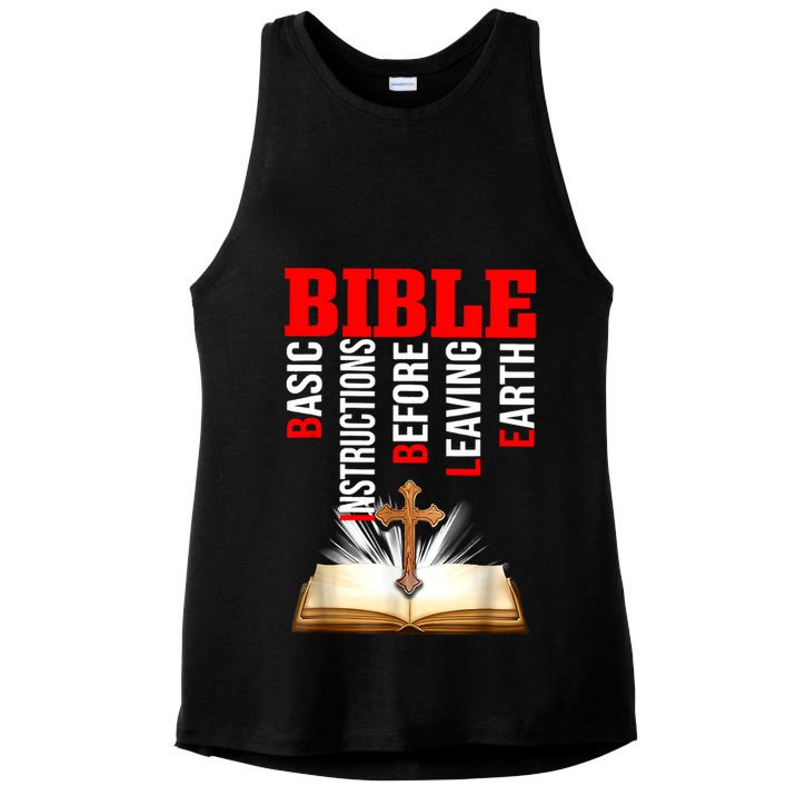 BIBLE Basic Instructions Before Leaving Earth Christian Ladies PosiCharge Tri-Blend Wicking Tank