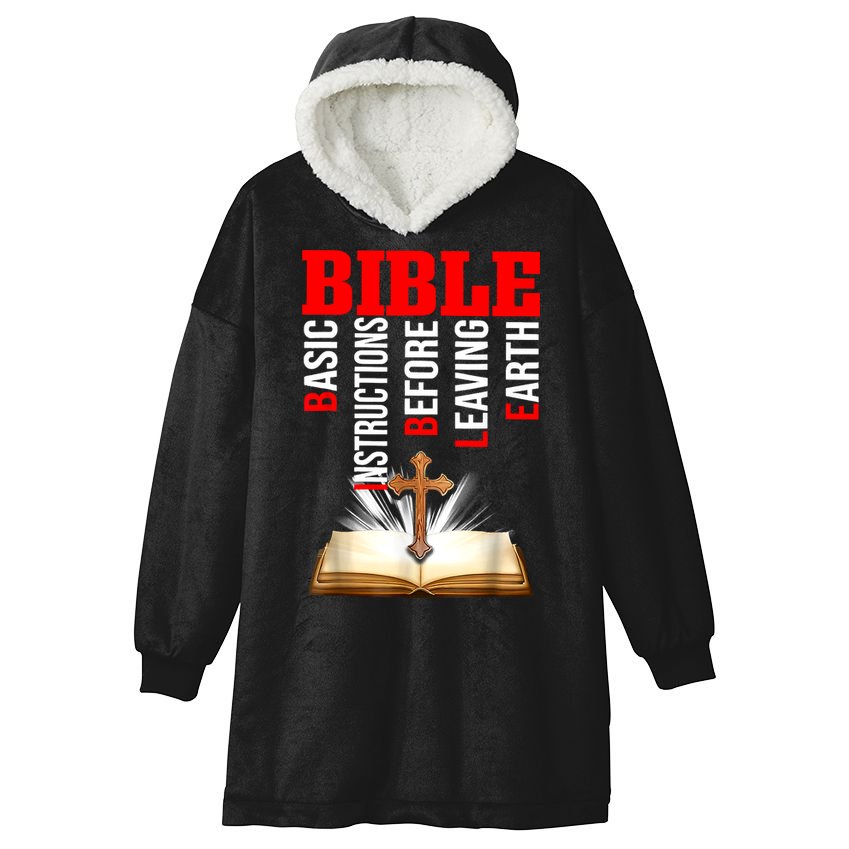 BIBLE Basic Instructions Before Leaving Earth Christian Hooded Wearable Blanket