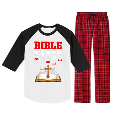 BIBLE Basic Instructions Before Leaving Earth Christian Raglan Sleeve Pajama Set