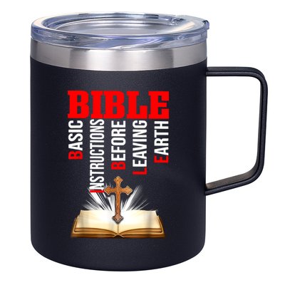 BIBLE Basic Instructions Before Leaving Earth Christian 12oz Stainless Steel Coffee Mug