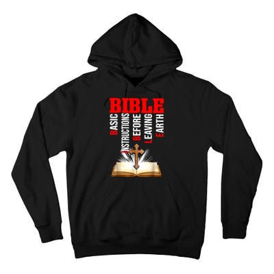 BIBLE Basic Instructions Before Leaving Earth Christian Tall Hoodie