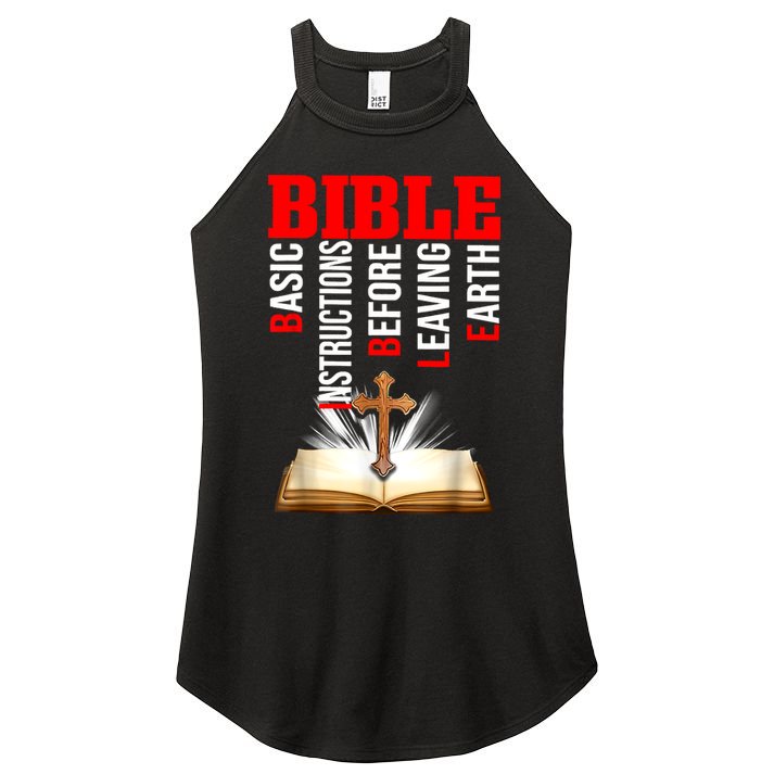 BIBLE Basic Instructions Before Leaving Earth Christian Women's Perfect Tri Rocker Tank