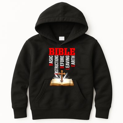 BIBLE Basic Instructions Before Leaving Earth Christian Kids Hoodie