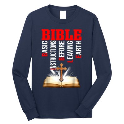 BIBLE Basic Instructions Before Leaving Earth Christian Long Sleeve Shirt