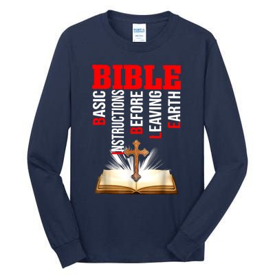 BIBLE Basic Instructions Before Leaving Earth Christian Tall Long Sleeve T-Shirt