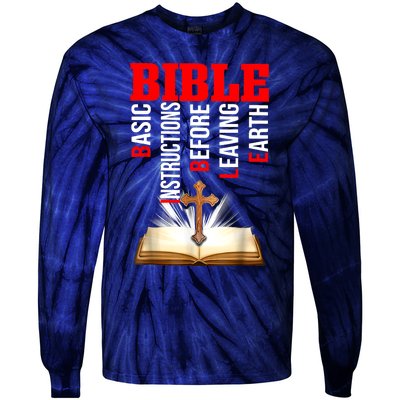 BIBLE Basic Instructions Before Leaving Earth Christian Tie-Dye Long Sleeve Shirt