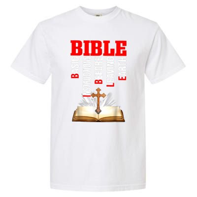 BIBLE Basic Instructions Before Leaving Earth Christian Garment-Dyed Heavyweight T-Shirt