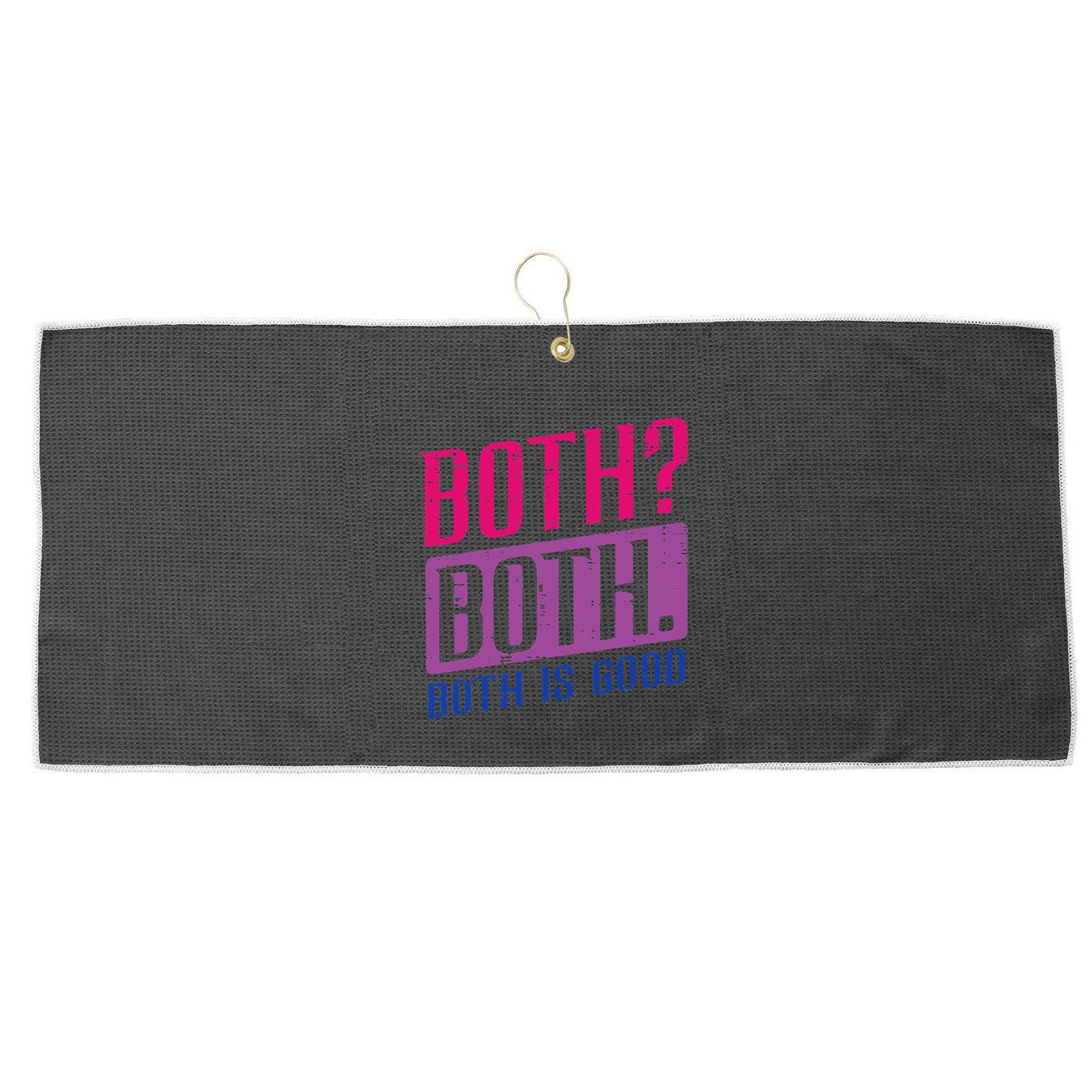 Bisexual Both Is Good Funny Bi Pride Flag Lgbtq Large Microfiber Waffle Golf Towel