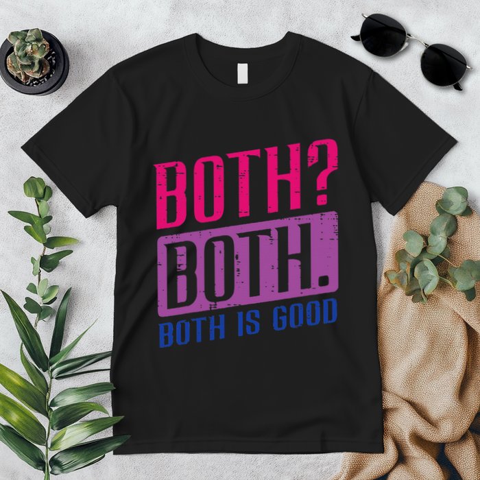 Bisexual Both Is Good Funny Bi Pride Flag Lgbtq Premium T-Shirt