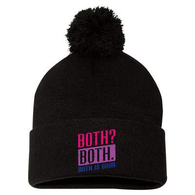Bisexual Both Is Good Funny Bi Pride Flag Lgbtq Pom Pom 12in Knit Beanie