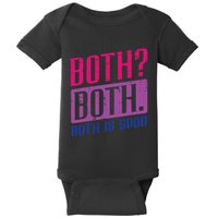 Bisexual Both Is Good Funny Bi Pride Flag Lgbtq Baby Bodysuit