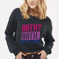 Bisexual Both Is Good Funny Bi Pride Flag Lgbtq Cropped Pullover Crew