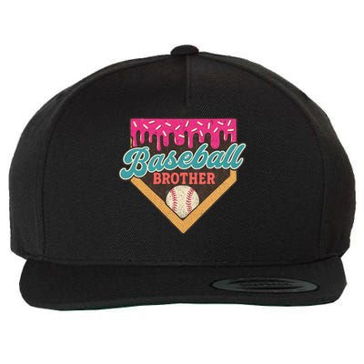 Baseball Brother Ice Cream Drip Wool Snapback Cap