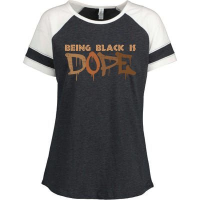 Being Black Is Dope History Month African American Gift Enza Ladies Jersey Colorblock Tee