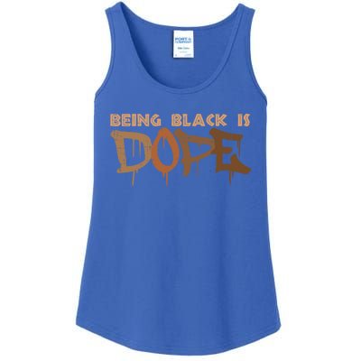 Being Black Is Dope History Month African American Gift Ladies Essential Tank