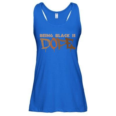 Being Black Is Dope History Month African American Gift Ladies Essential Flowy Tank