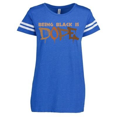 Being Black Is Dope History Month African American Gift Enza Ladies Jersey Football T-Shirt