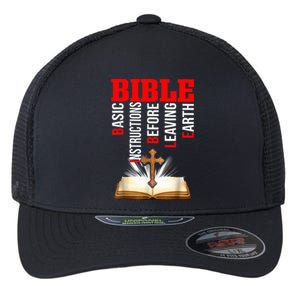 BIBLE Basic Instructions Before Leaving Earth Christian Flexfit Unipanel Trucker Cap