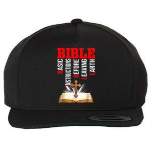 BIBLE Basic Instructions Before Leaving Earth Christian Wool Snapback Cap