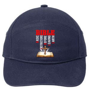 BIBLE Basic Instructions Before Leaving Earth Christian 7-Panel Snapback Hat