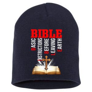 BIBLE Basic Instructions Before Leaving Earth Christian Short Acrylic Beanie