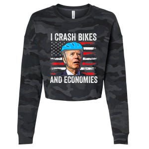 Biden Bicycle I Crash Bikes And Economies Cropped Pullover Crew