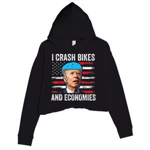 Biden Bicycle I Crash Bikes And Economies Crop Fleece Hoodie