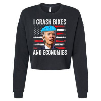 Biden Bicycle I Crash Bikes And Economies Cropped Pullover Crew