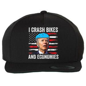 Biden Bicycle I Crash Bikes And Economies Wool Snapback Cap