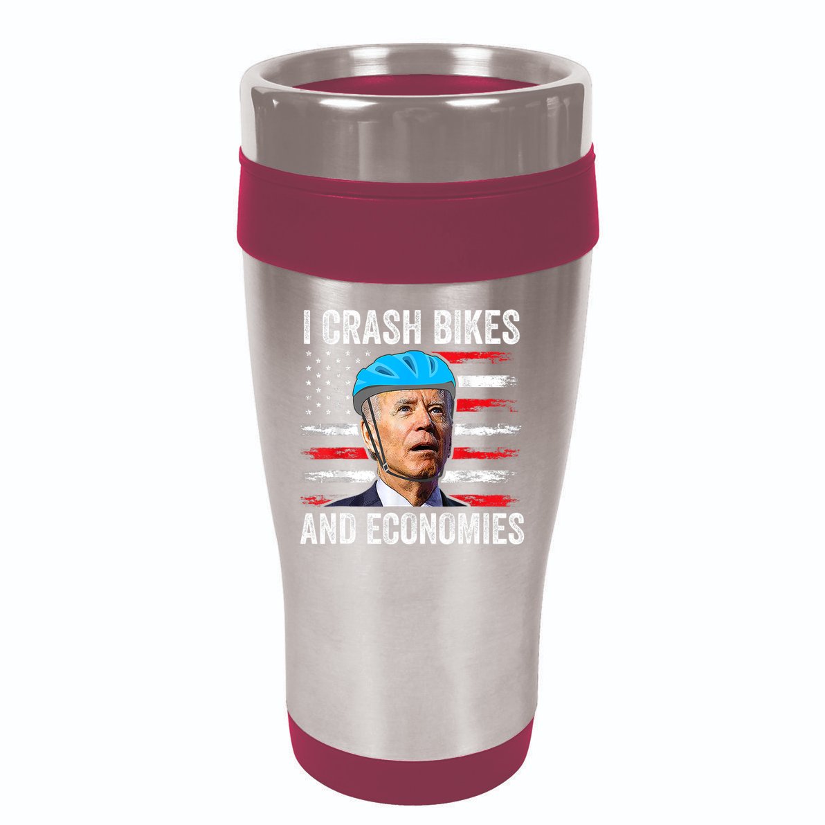 Biden Bicycle I Crash Bikes And Economies 16oz Travel Tumbler