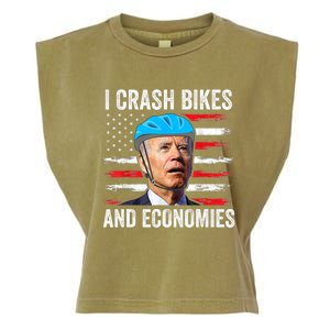 Biden Bicycle I Crash Bikes And Economies Garment-Dyed Women's Muscle Tee