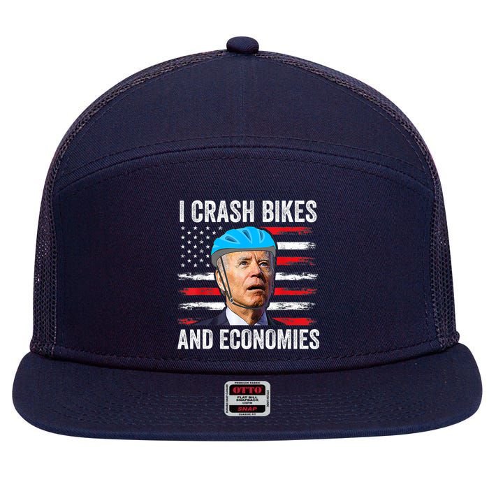 Biden Bicycle I Crash Bikes And Economies 7 Panel Mesh Trucker Snapback Hat