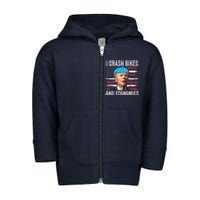 Biden Bicycle I Crash Bikes And Economies Toddler Zip Fleece Hoodie